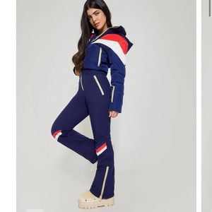 Sunday Ski Chevron Ski Suit Navy